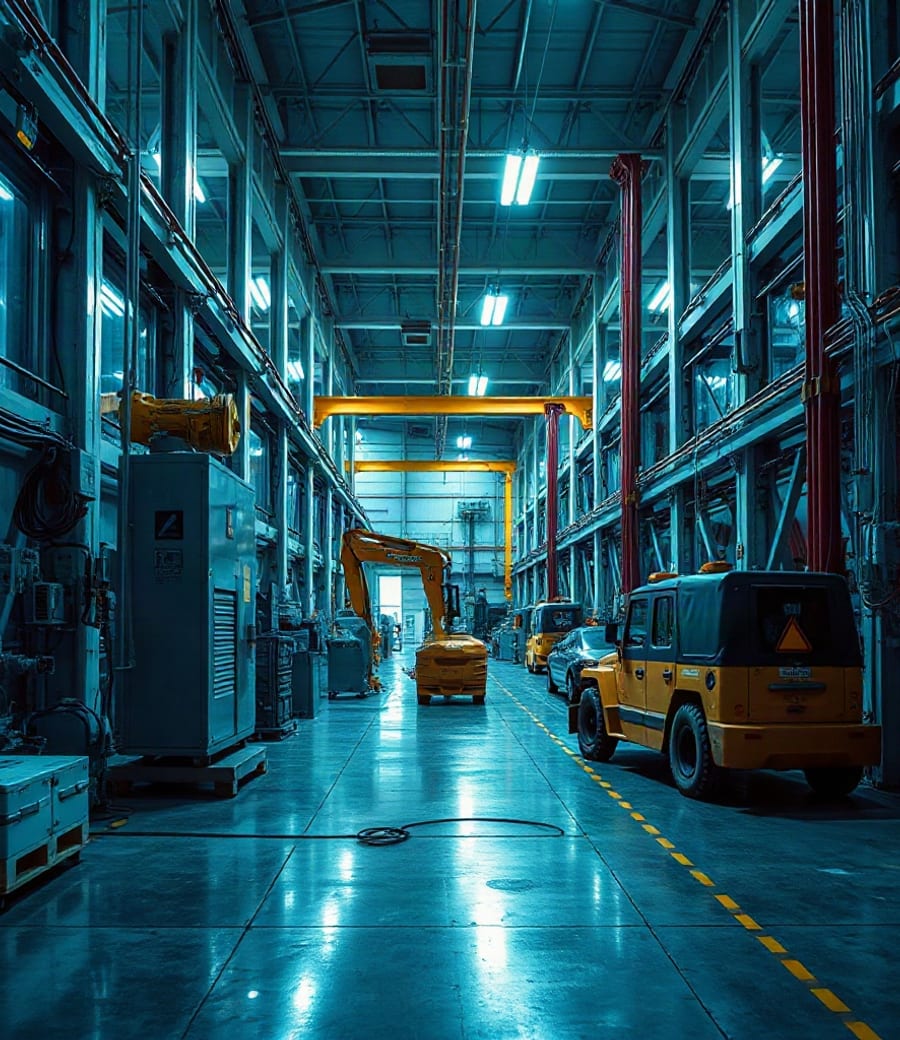 Modern high-tech manufacturing floor